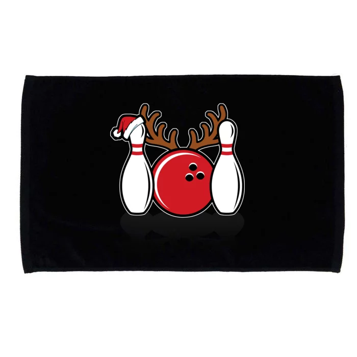 Funny Bowling Christmas Microfiber Hand Towel