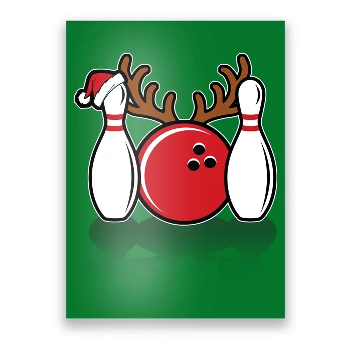 Funny Bowling Christmas Poster