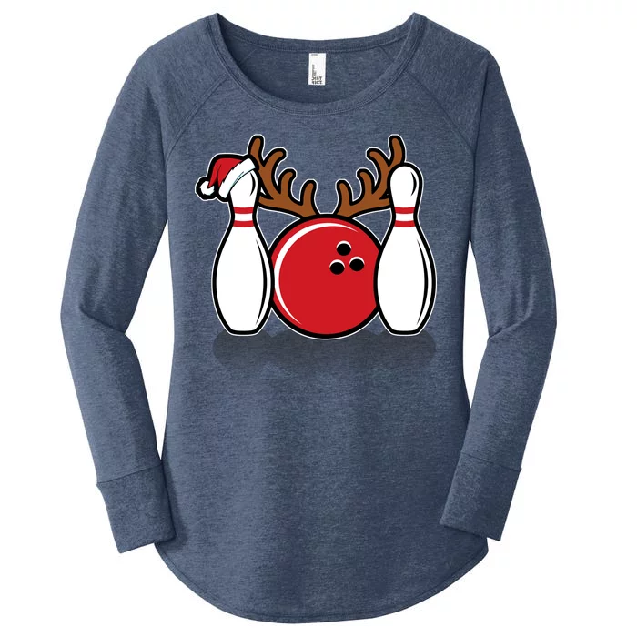 Funny Bowling Christmas Women's Perfect Tri Tunic Long Sleeve Shirt