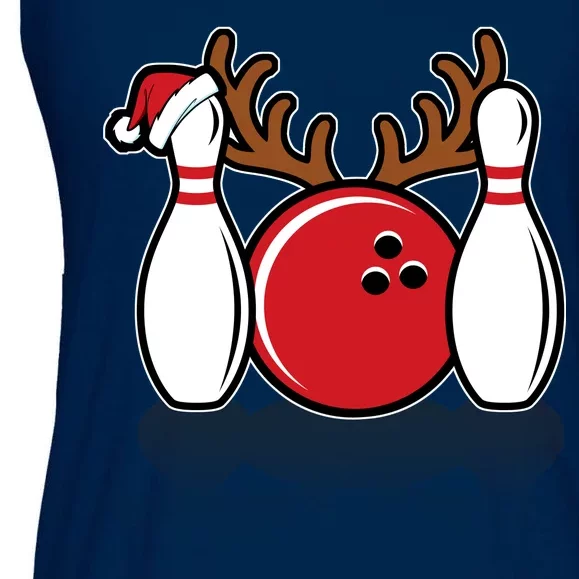 Funny Bowling Christmas Ladies Essential Flowy Tank