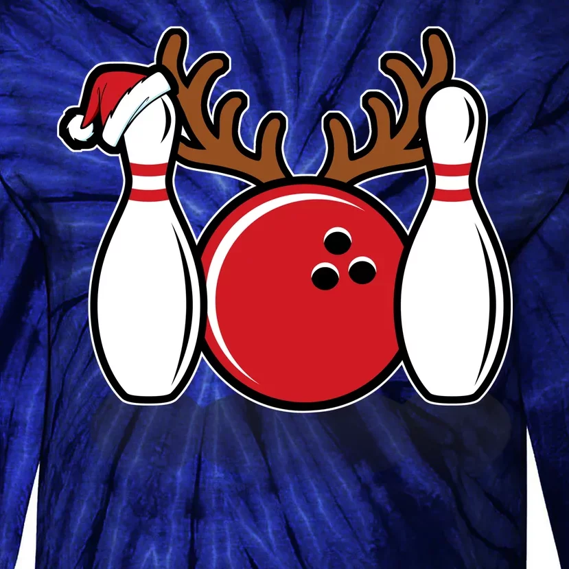 Funny Bowling Christmas Tie-Dye Long Sleeve Shirt