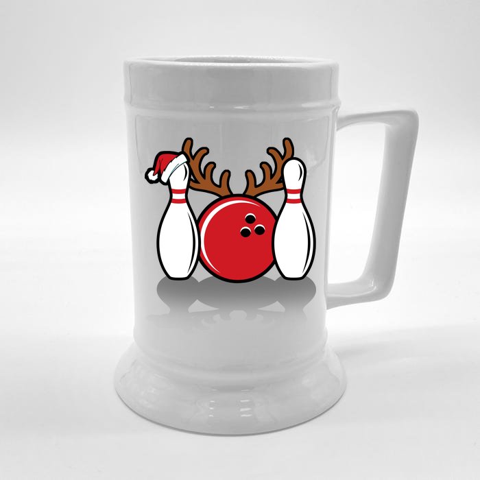 Funny Bowling Christmas Front & Back Beer Stein