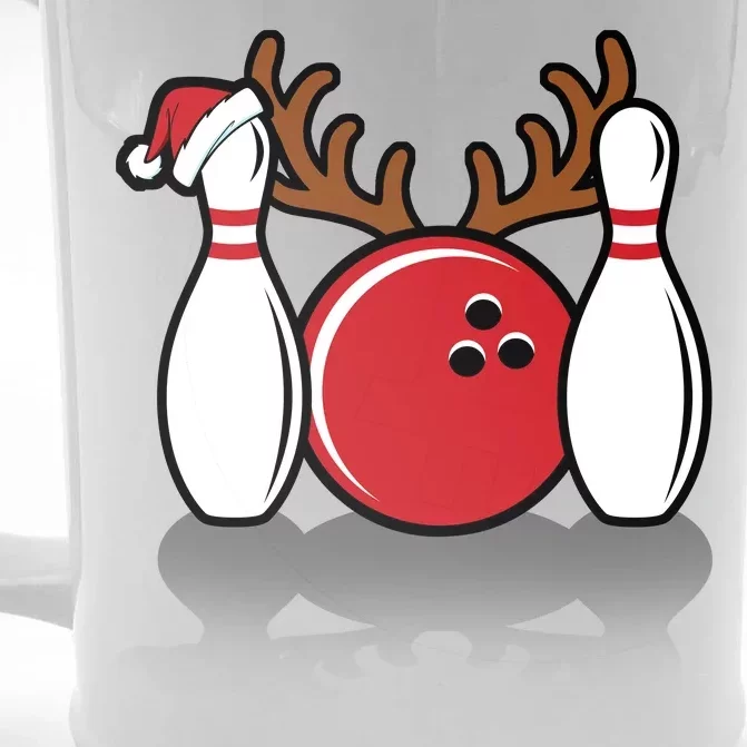 Funny Bowling Christmas Front & Back Beer Stein