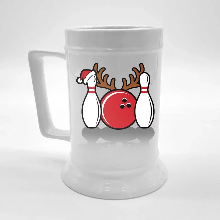 Funny Bowling Christmas Front & Back Beer Stein