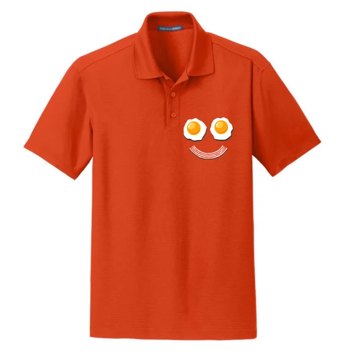 Funny Breakfast Bacon and Eggs Dry Zone Grid Performance Polo