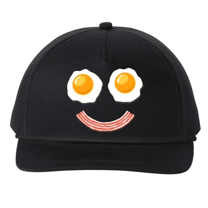 Funny Breakfast Bacon and Eggs Snapback Five-Panel Rope Hat