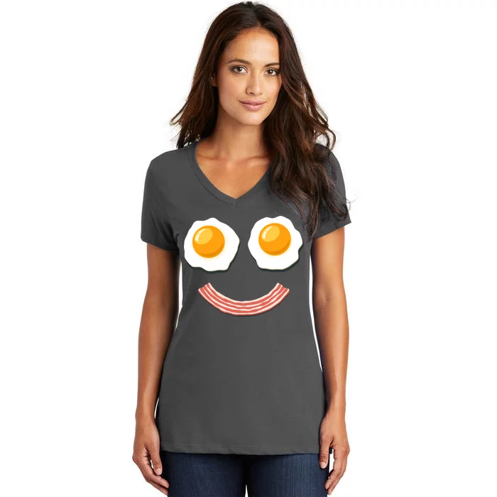 Funny Breakfast Bacon and Eggs Women's V-Neck T-Shirt