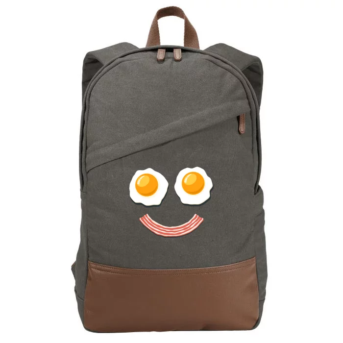 Funny Breakfast Bacon and Eggs Cotton Canvas Backpack