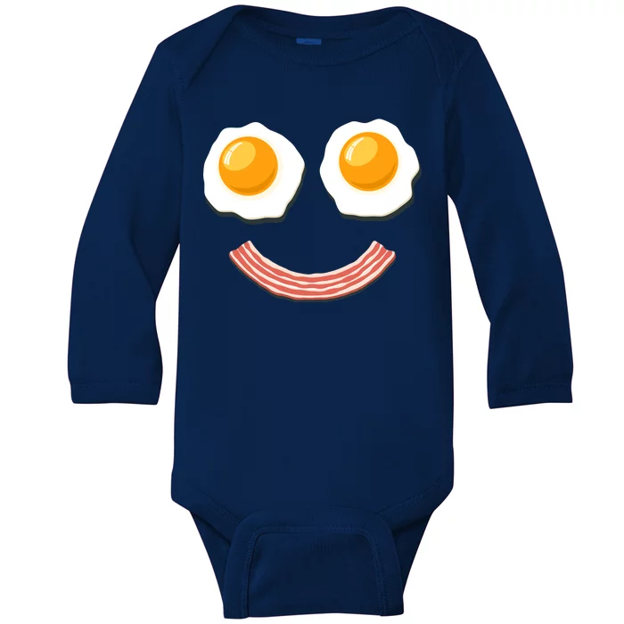 Funny Breakfast Bacon and Eggs Baby Long Sleeve Bodysuit