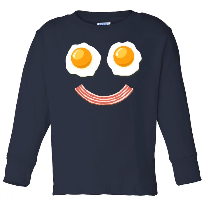 Funny Breakfast Bacon and Eggs Toddler Long Sleeve Shirt