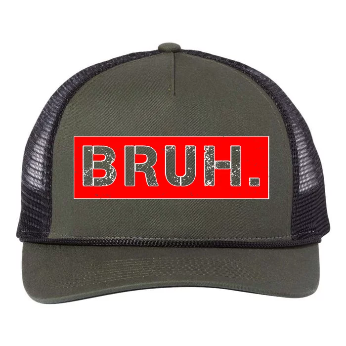 Funny Bruh Meme Retro Rope Trucker Hat Cap