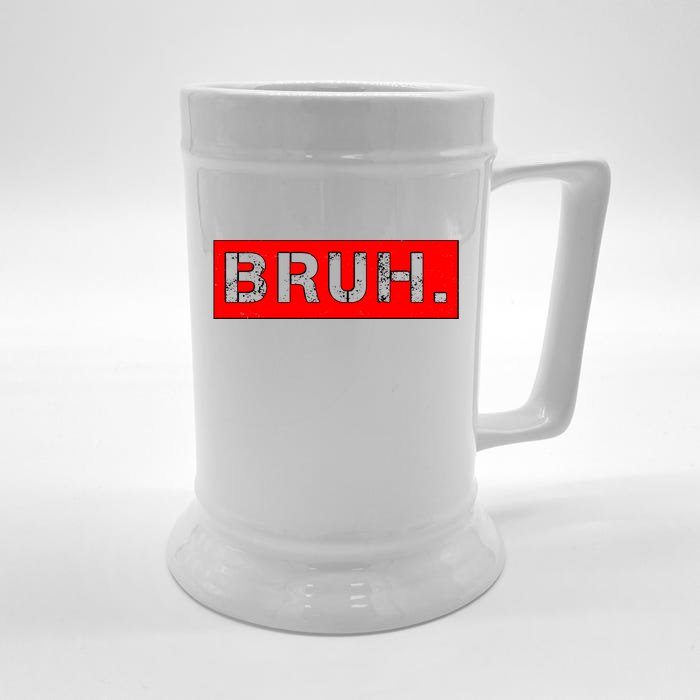 Funny Bruh Meme Front & Back Beer Stein