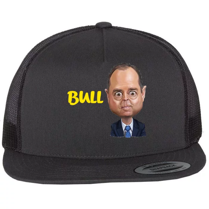 Funny Bull Schiff Meme Adam Schiff Flat Bill Trucker Hat