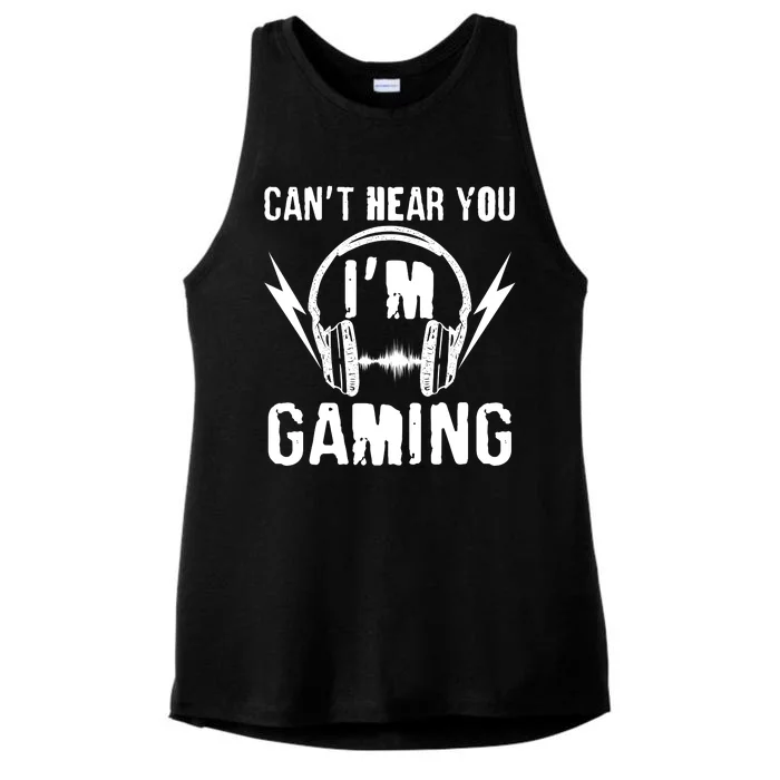 Funny Can't Hear You I'm Gaming Ladies Tri-Blend Wicking Tank