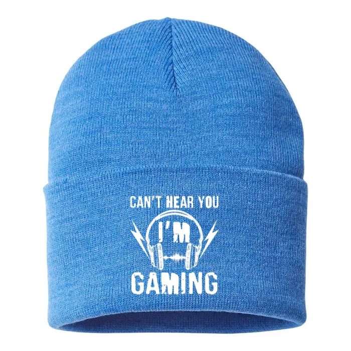 Funny Can't Hear You I'm Gaming Sustainable Knit Beanie