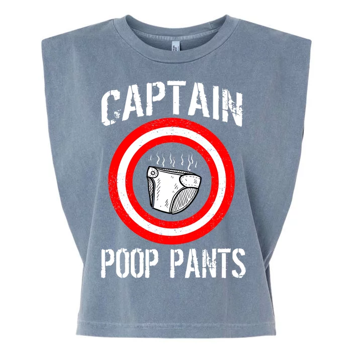 Funny Captain Poop Pants Garment-Dyed Women's Muscle Tee