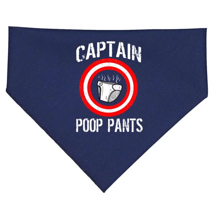 Funny Captain Poop Pants USA-Made Doggie Bandana