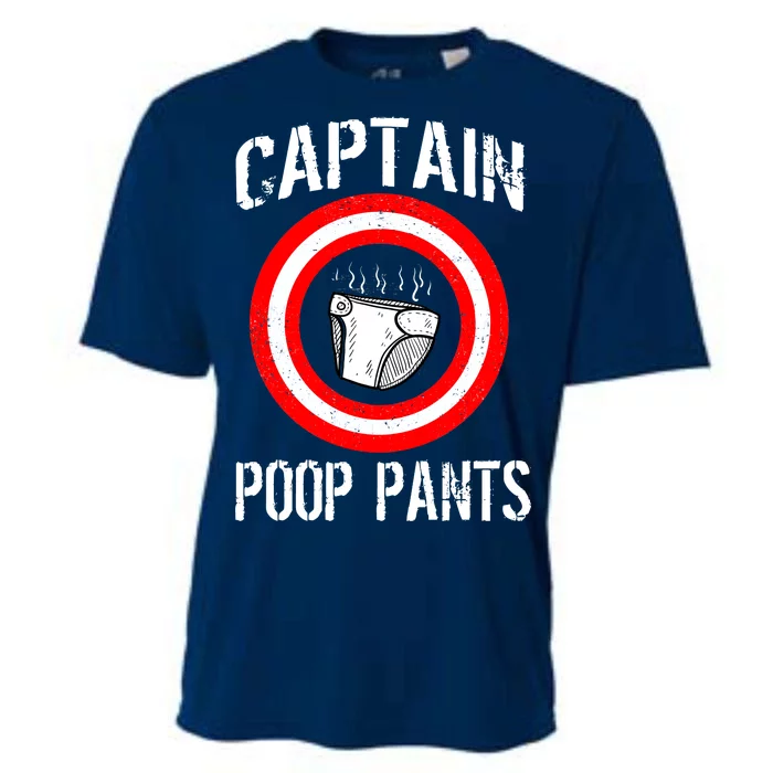 Funny Captain Poop Pants Cooling Performance Crew T-Shirt