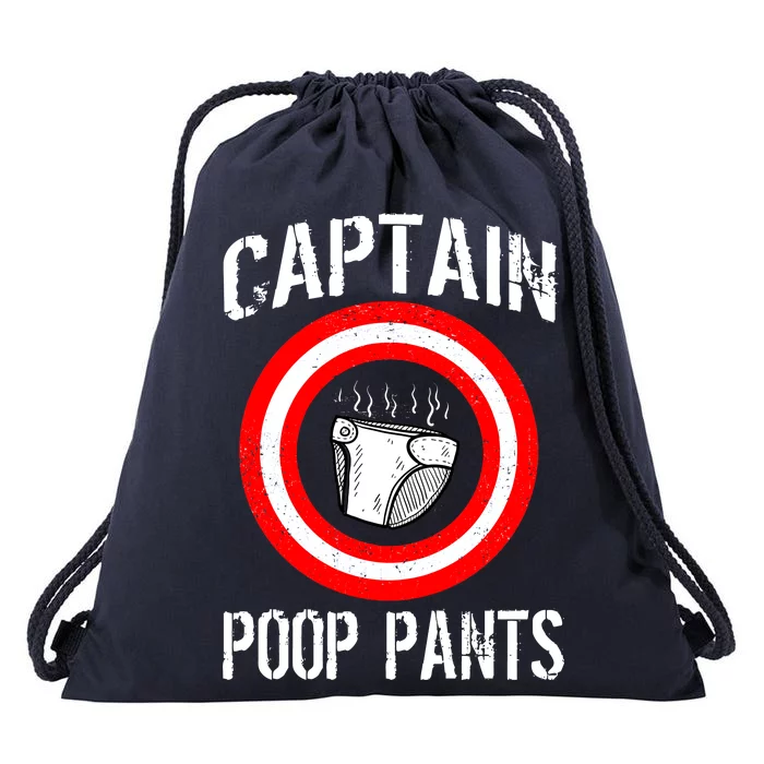 Funny Captain Poop Pants Drawstring Bag