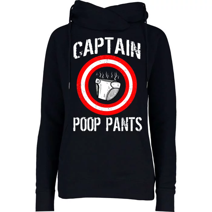 Funny Captain Poop Pants Womens Funnel Neck Pullover Hood