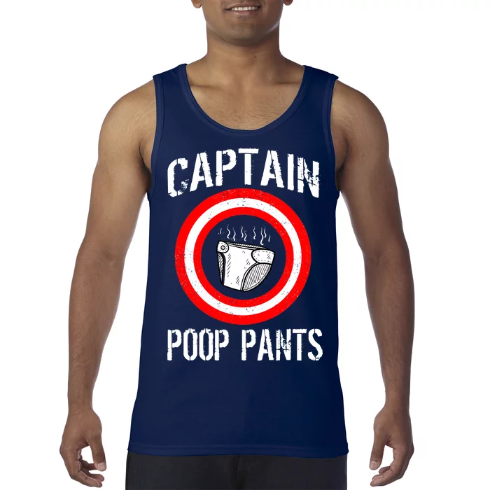 Funny Captain Poop Pants Tank Top