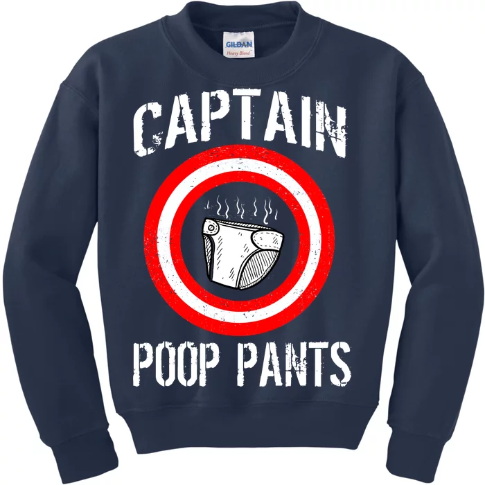 Funny Captain Poop Pants Kids Sweatshirt