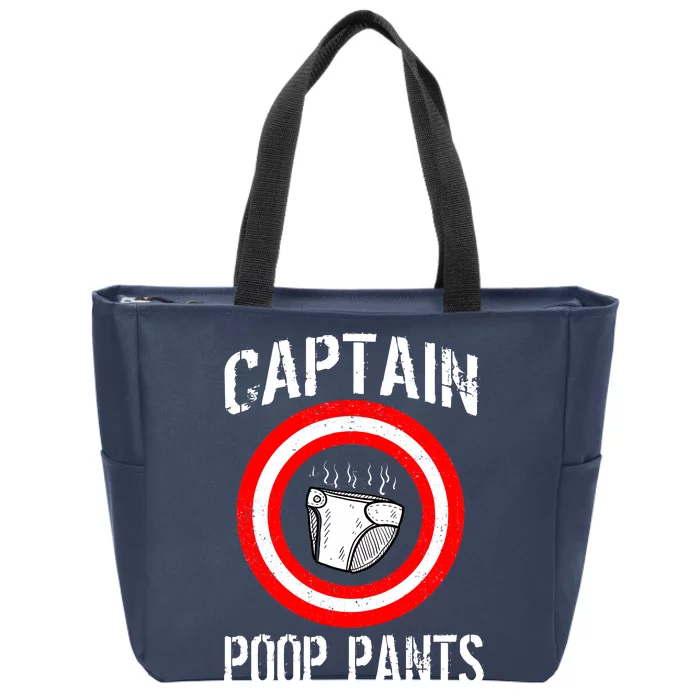 Funny Captain Poop Pants Zip Tote Bag