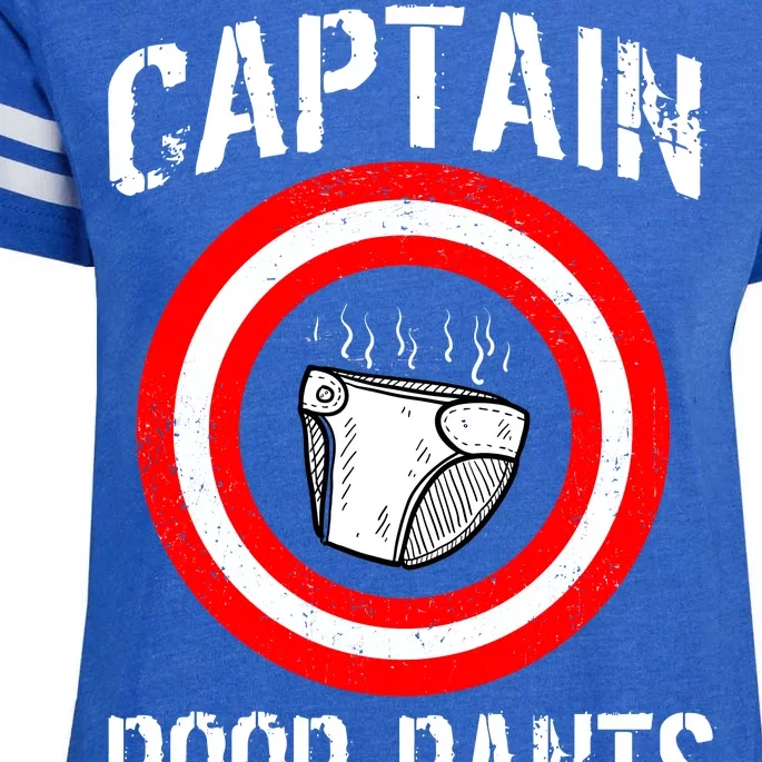 Funny Captain Poop Pants Enza Ladies Jersey Football T-Shirt