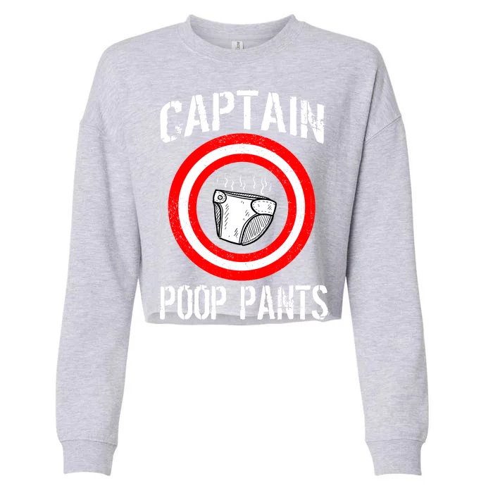 Funny Captain Poop Pants Cropped Pullover Crew