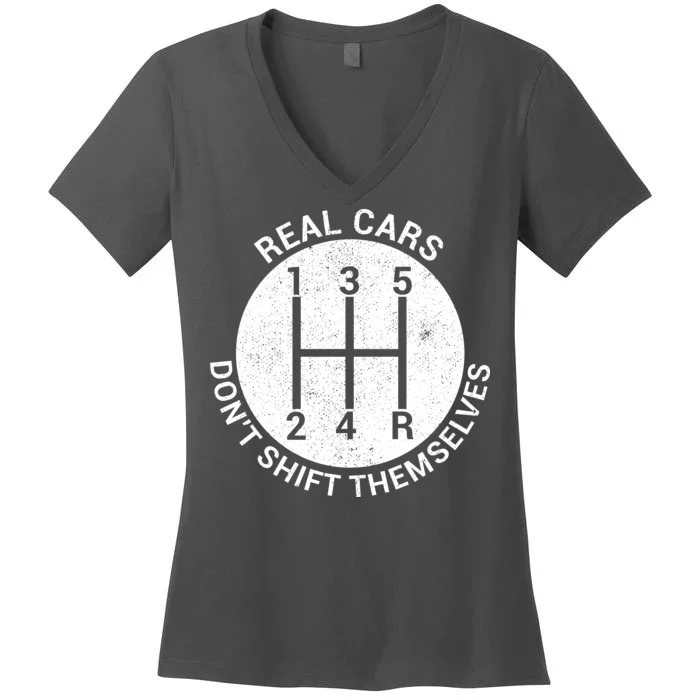 Funny Car Stick Shift Women's V-Neck T-Shirt