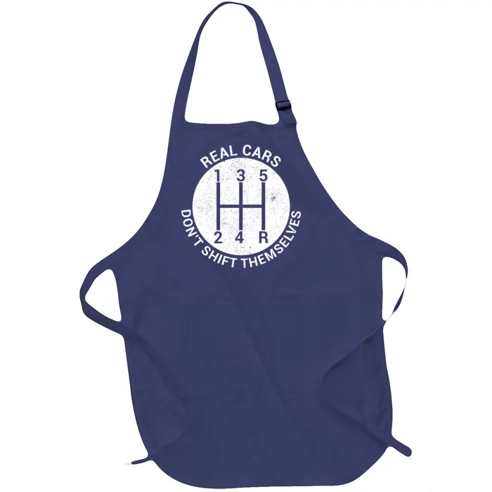 Funny Car Stick Shift Full-Length Apron With Pocket