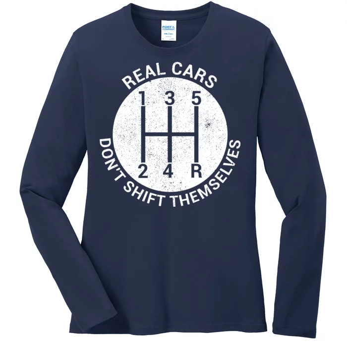 Funny Car Stick Shift Ladies Long Sleeve Shirt