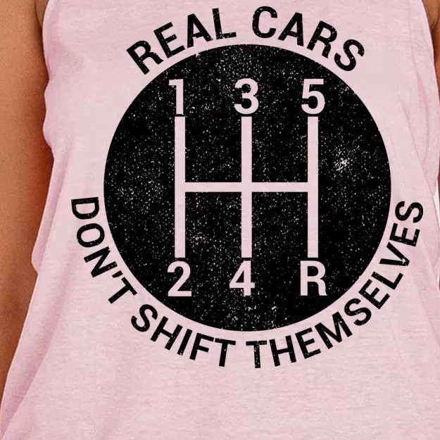 Funny Car Stick Shift Women's Knotted Racerback Tank