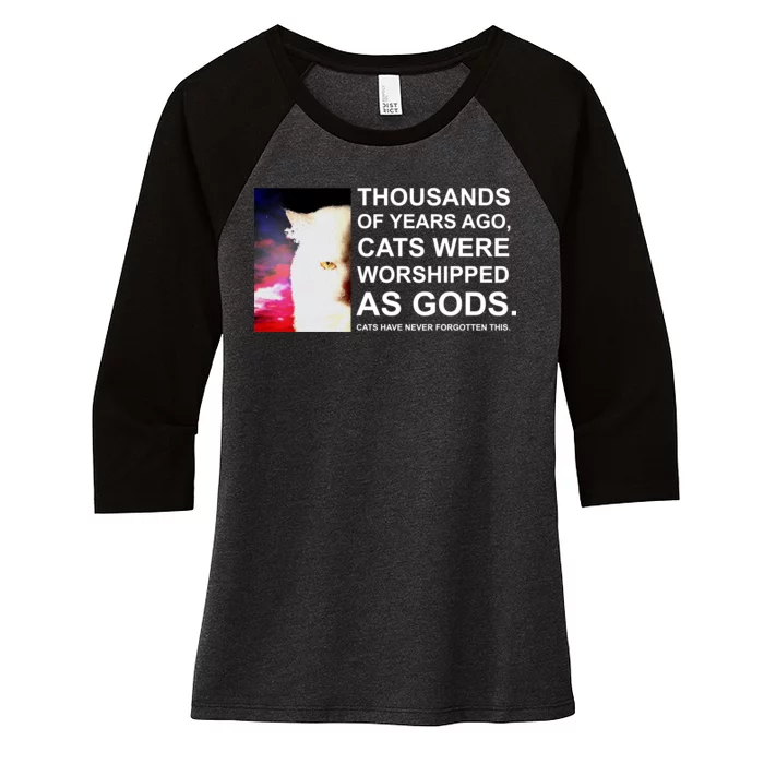 Funny Cat - Fluff You Fluffin Fluff Women's Tri-Blend 3/4-Sleeve Raglan Shirt