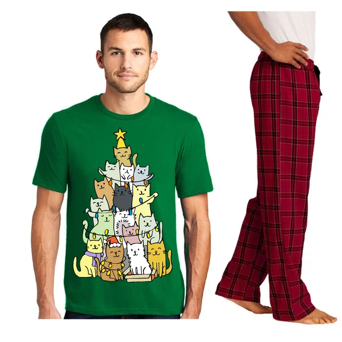 Funny Cat Christmas Tree Pajama Set