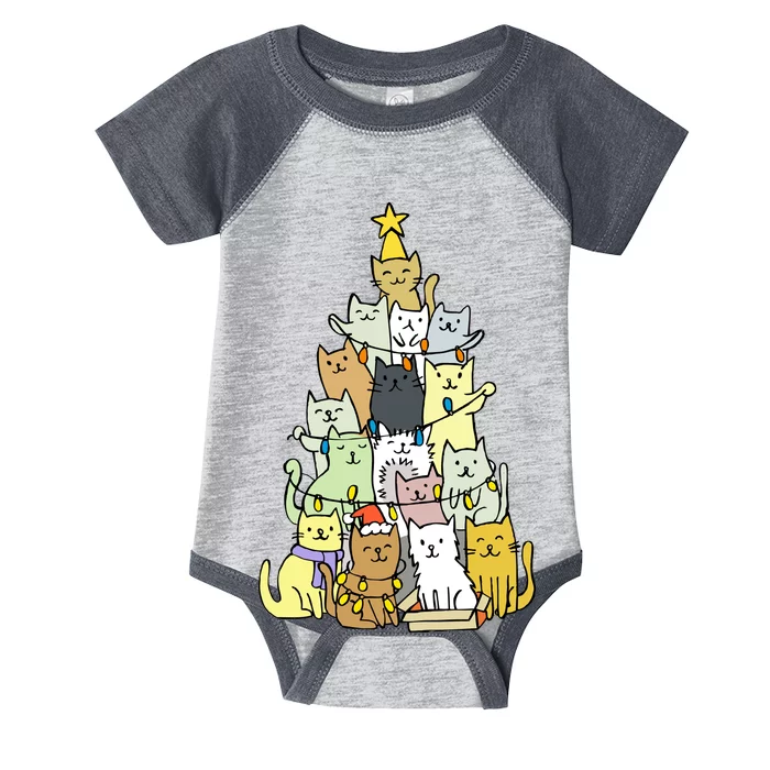 Funny Cat Christmas Tree Infant Baby Jersey Bodysuit