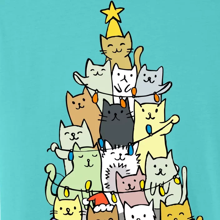 Funny Cat Christmas Tree ChromaSoft Performance T-Shirt