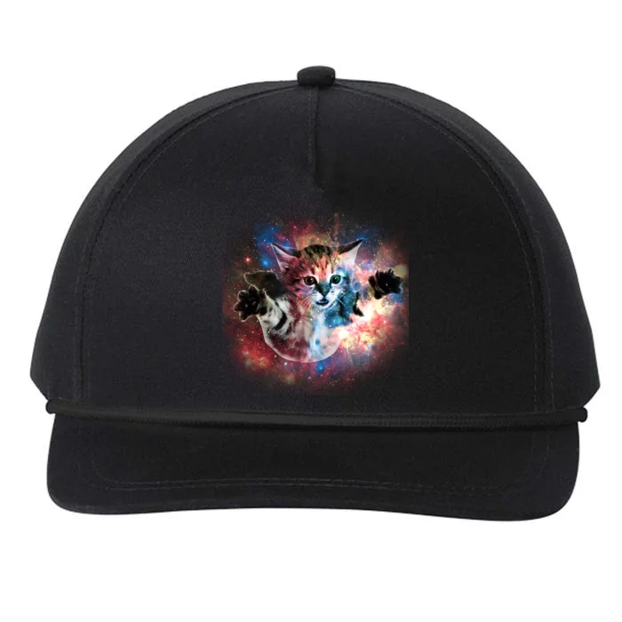 Funny Cat Floating In Space Snapback Five-Panel Rope Hat