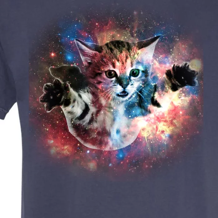 Funny Cat Floating In Space Garment-Dyed Heavyweight T-Shirt