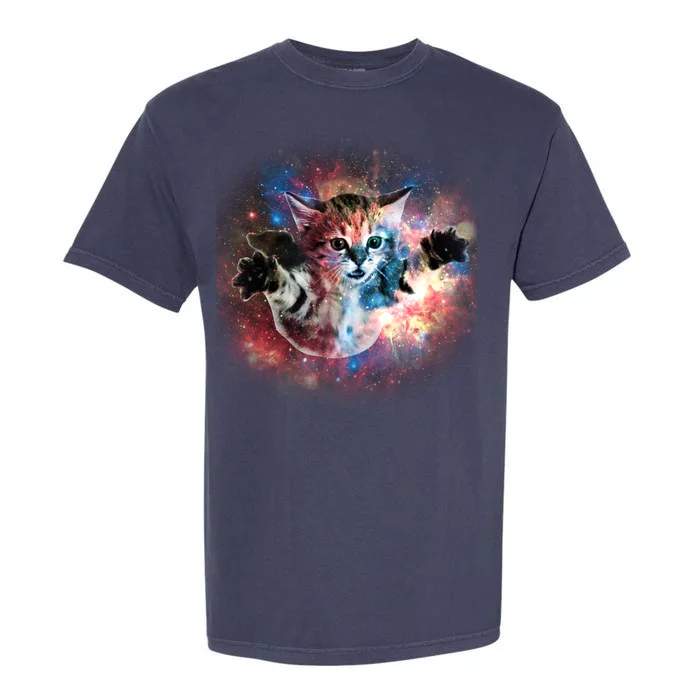 Funny Cat Floating In Space Garment-Dyed Heavyweight T-Shirt