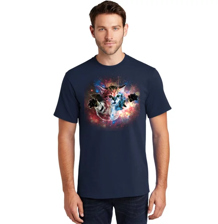 Funny Cat Floating In Space Tall T-Shirt