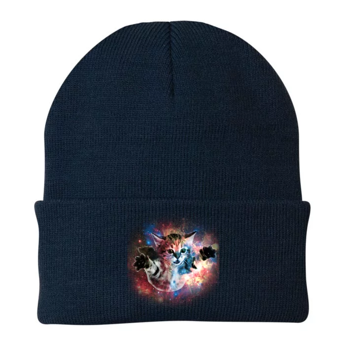 Funny Cat Floating In Space Knit Cap Winter Beanie