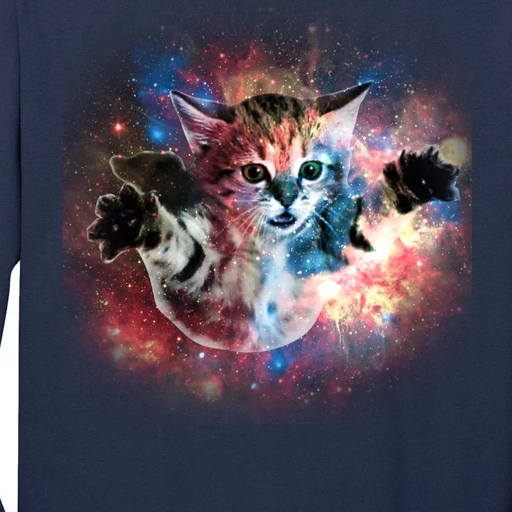 Funny Cat Floating In Space Tall Long Sleeve T-Shirt