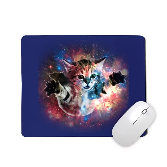 Funny Cat Floating In Space Mousepad