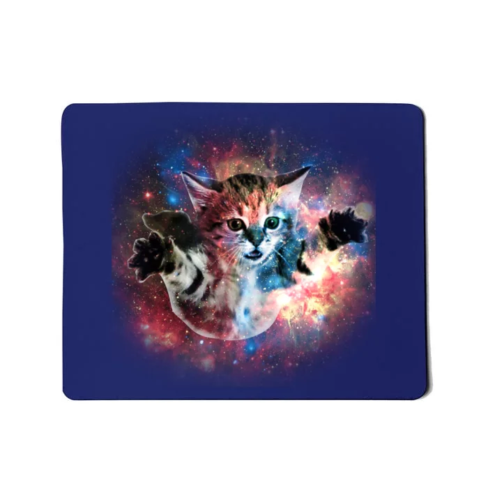 Funny Cat Floating In Space Mousepad