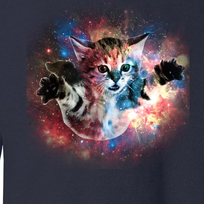 Funny Cat Floating In Space Toddler Sweatshirt