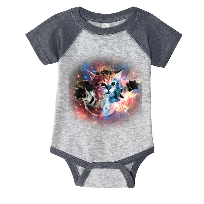 Funny Cat Floating In Space Infant Baby Jersey Bodysuit