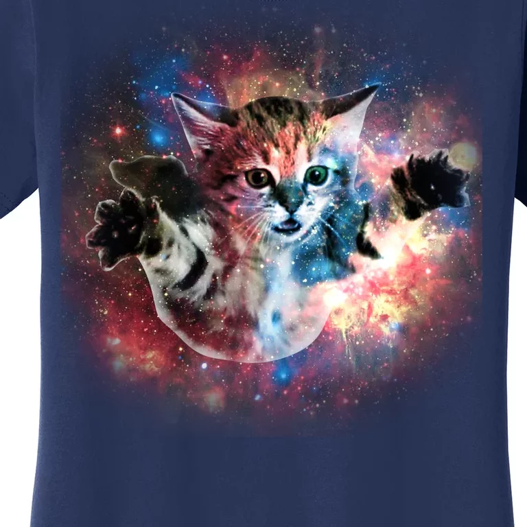 Funny Cat Floating In Space Women's T-Shirt