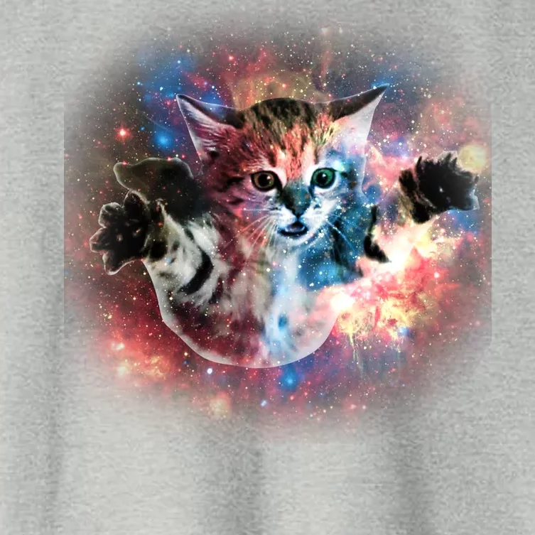 Funny Cat Floating In Space Women's Crop Top Tee