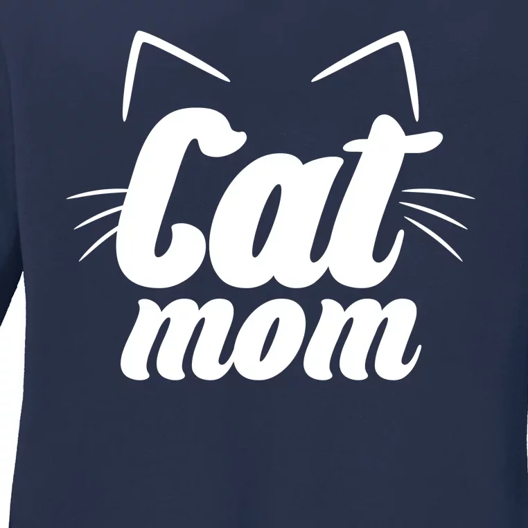 Funny Cat Mom  Cat Lover Ladies Long Sleeve Shirt